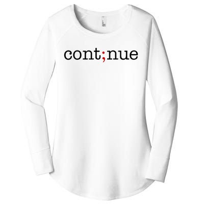 Continue Mental Health Awareness Women's Perfect Tri Tunic Long Sleeve Shirt