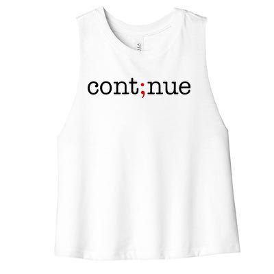 Continue Mental Health Awareness Women's Racerback Cropped Tank