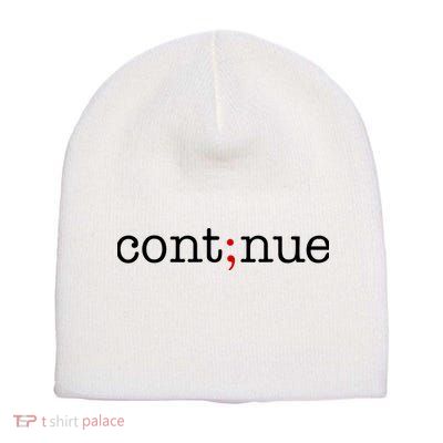 Continue Mental Health Awareness Short Acrylic Beanie