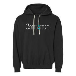 Continue Mental Health Awareness Semicolon Garment-Dyed Fleece Hoodie