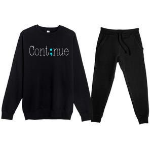 Continue Mental Health Awareness Semicolon Premium Crewneck Sweatsuit Set