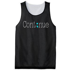 Continue Mental Health Awareness Semicolon Mesh Reversible Basketball Jersey Tank