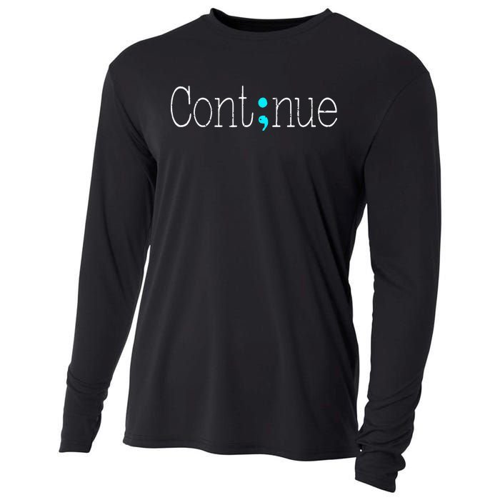 Continue Mental Health Awareness Semicolon Cooling Performance Long Sleeve Crew