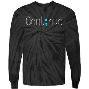 Continue Mental Health Awareness Semicolon Tie-Dye Long Sleeve Shirt