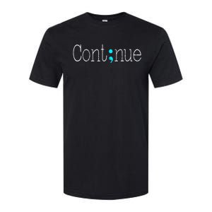 Continue Mental Health Awareness Semicolon Softstyle CVC T-Shirt