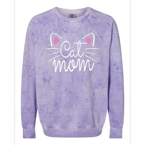 Cat Mom Happy Mothers Day For Cat Lovers Family Matching Colorblast Crewneck Sweatshirt