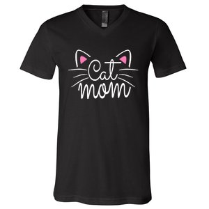 Cat Mom Happy Mothers Day For Cat Lovers Family Matching V-Neck T-Shirt