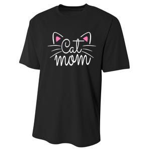 Cat Mom Happy Mothers Day For Cat Lovers Family Matching Performance Sprint T-Shirt