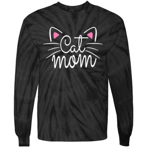 Cat Mom Happy Mothers Day For Cat Lovers Family Matching Tie-Dye Long Sleeve Shirt