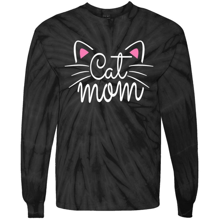 Cat Mom Happy Mothers Day For Cat Lovers Family Matching Tie-Dye Long Sleeve Shirt