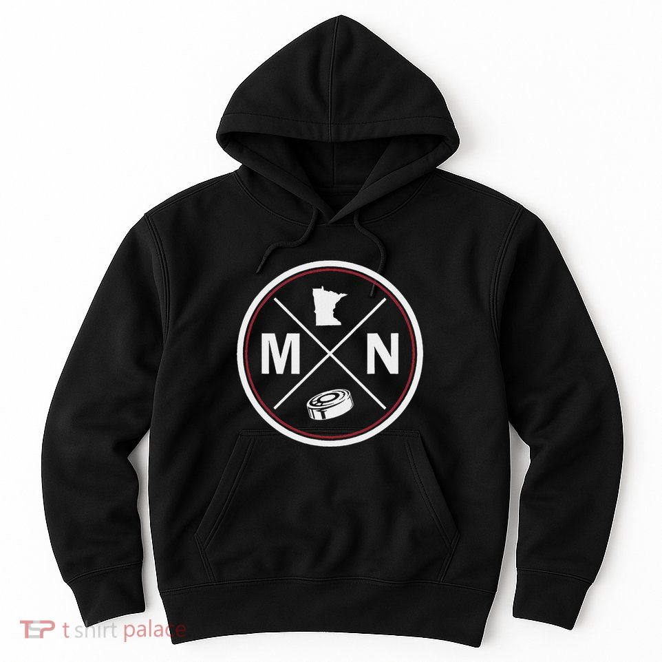 Classic Minnesota Hockey Mn Outline Hoodie