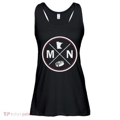 Classic Minnesota Hockey Mn Outline Ladies Essential Flowy Tank