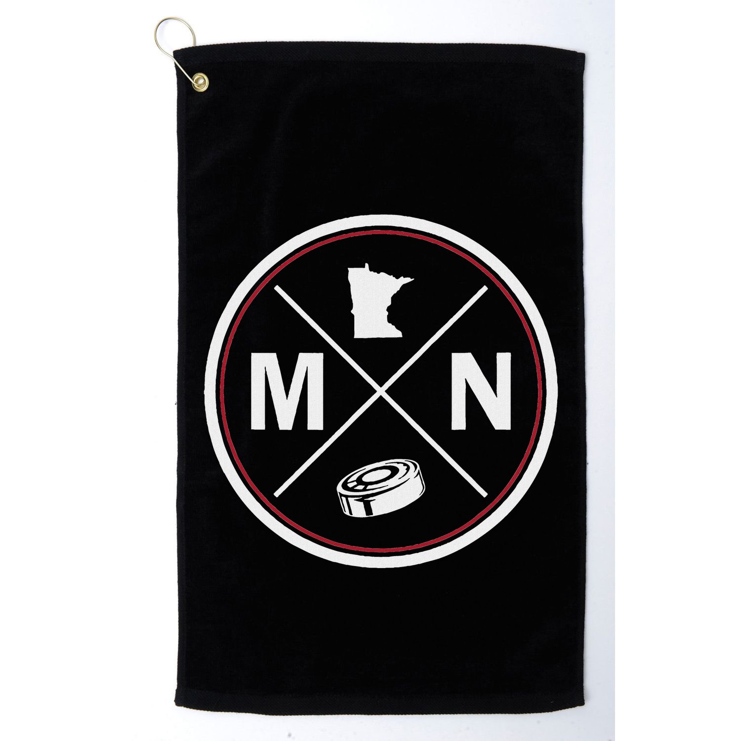 Classic Minnesota Hockey Mn Outline Golf Towel
