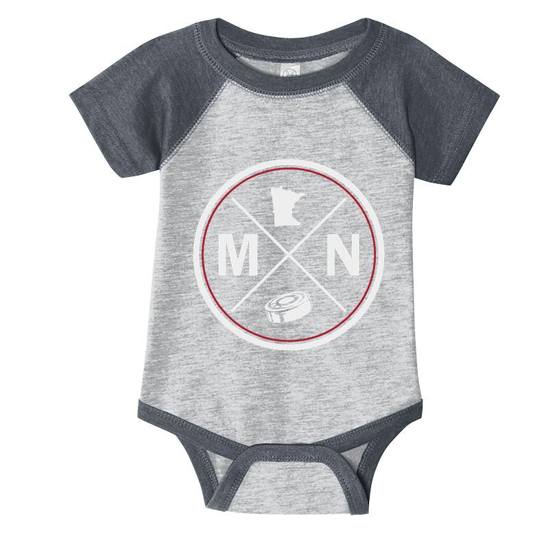Classic Minnesota Hockey Mn Outline Infant Baby Jersey Bodysuit