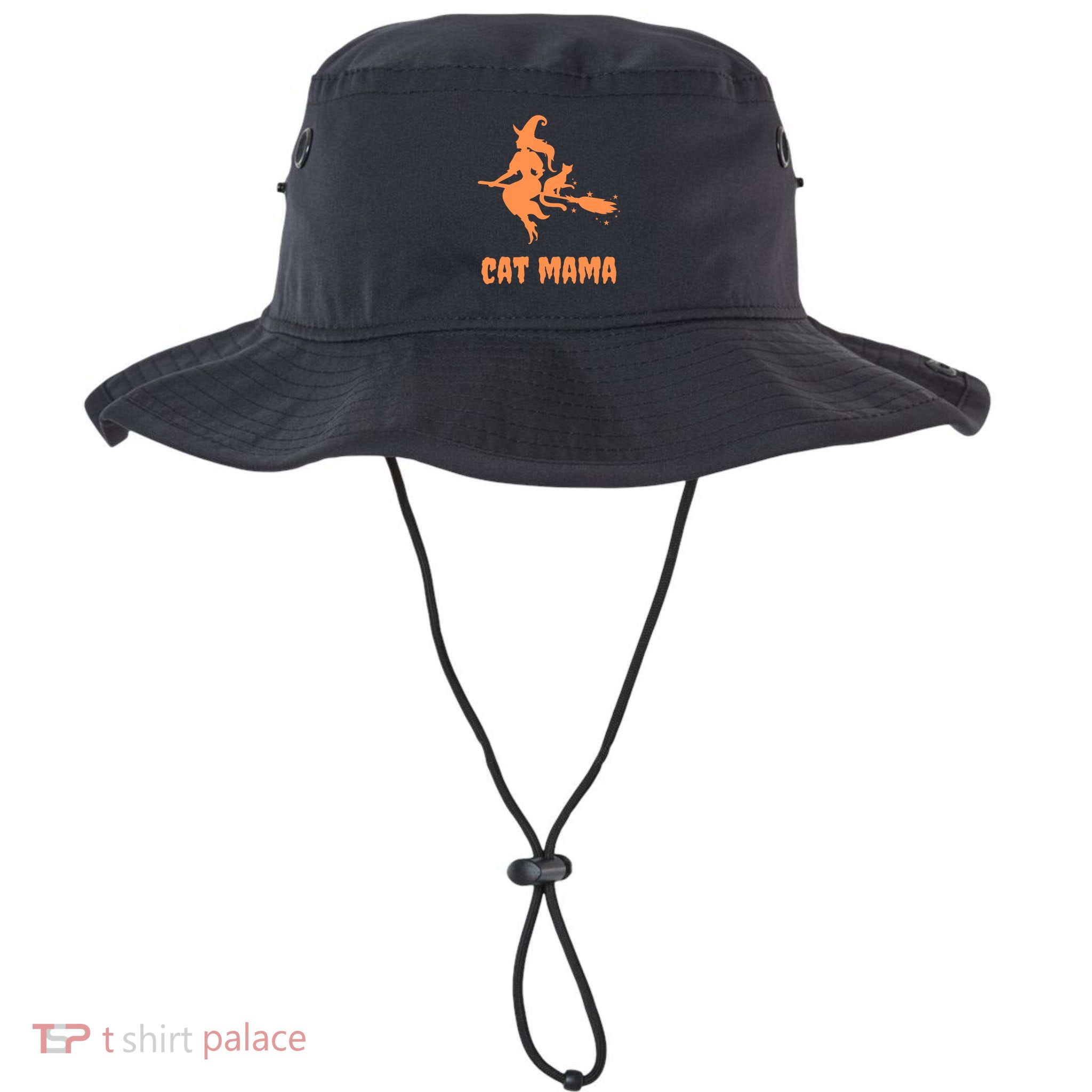 Cat Mama Halloween Orange Witch Spooky Goth Cat Mom Cute Gift Bucket Hat