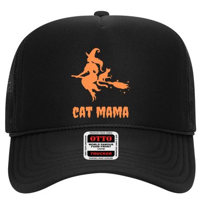 Cat Mama Halloween Orange Witch Spooky Goth Cat Mom Cute Gift Trucker Hat