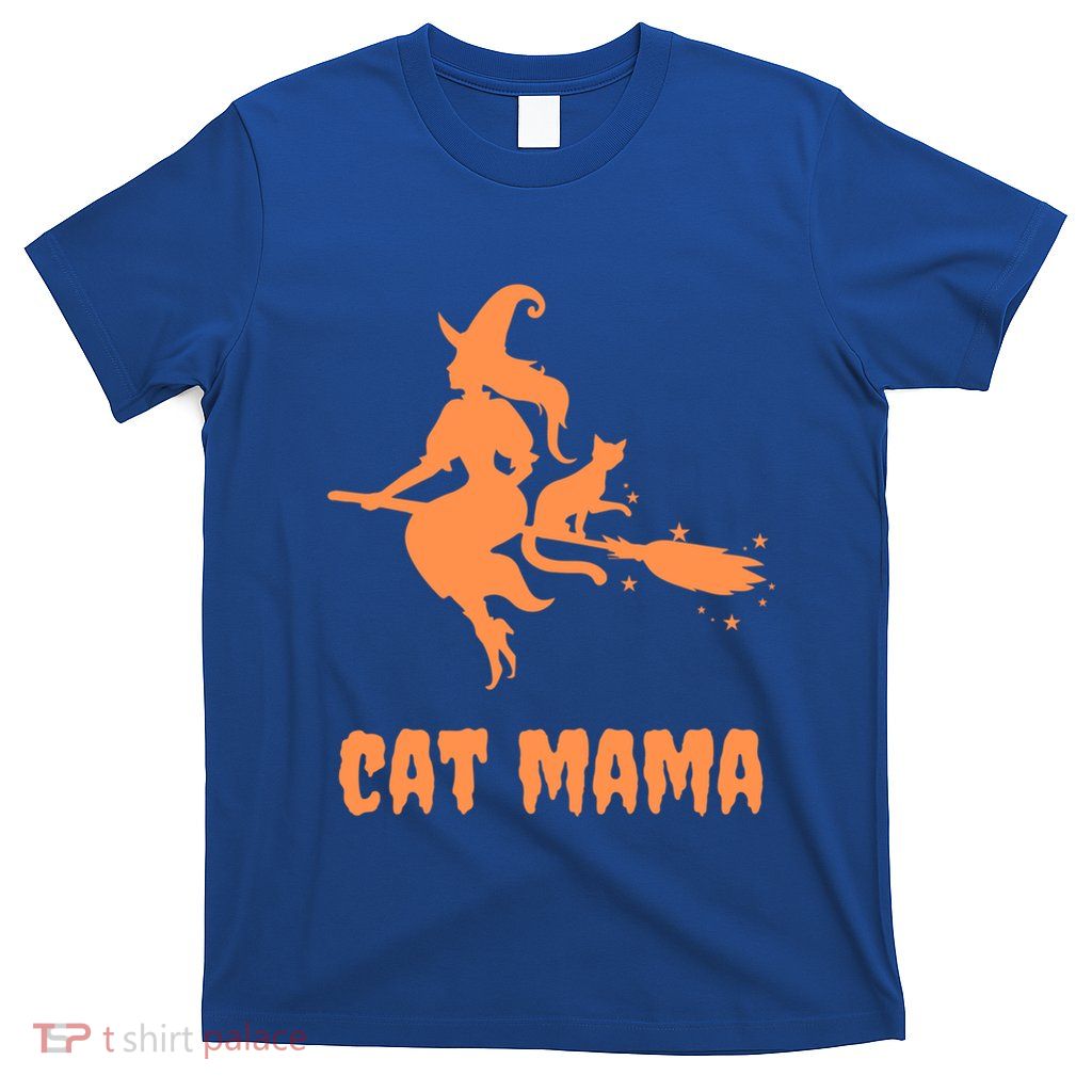 Cat Mama Halloween Orange Witch Spooky Goth Cat Mom Cute Gift T-Shirt