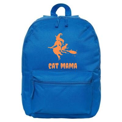 Cat Mama Halloween Orange Witch Spooky Goth Cat Mom Cute Gift 16 in Basic Backpack