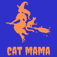 Cat Mama Halloween Orange Witch Spooky Goth Cat Mom Cute Gift Premium T-Shirt