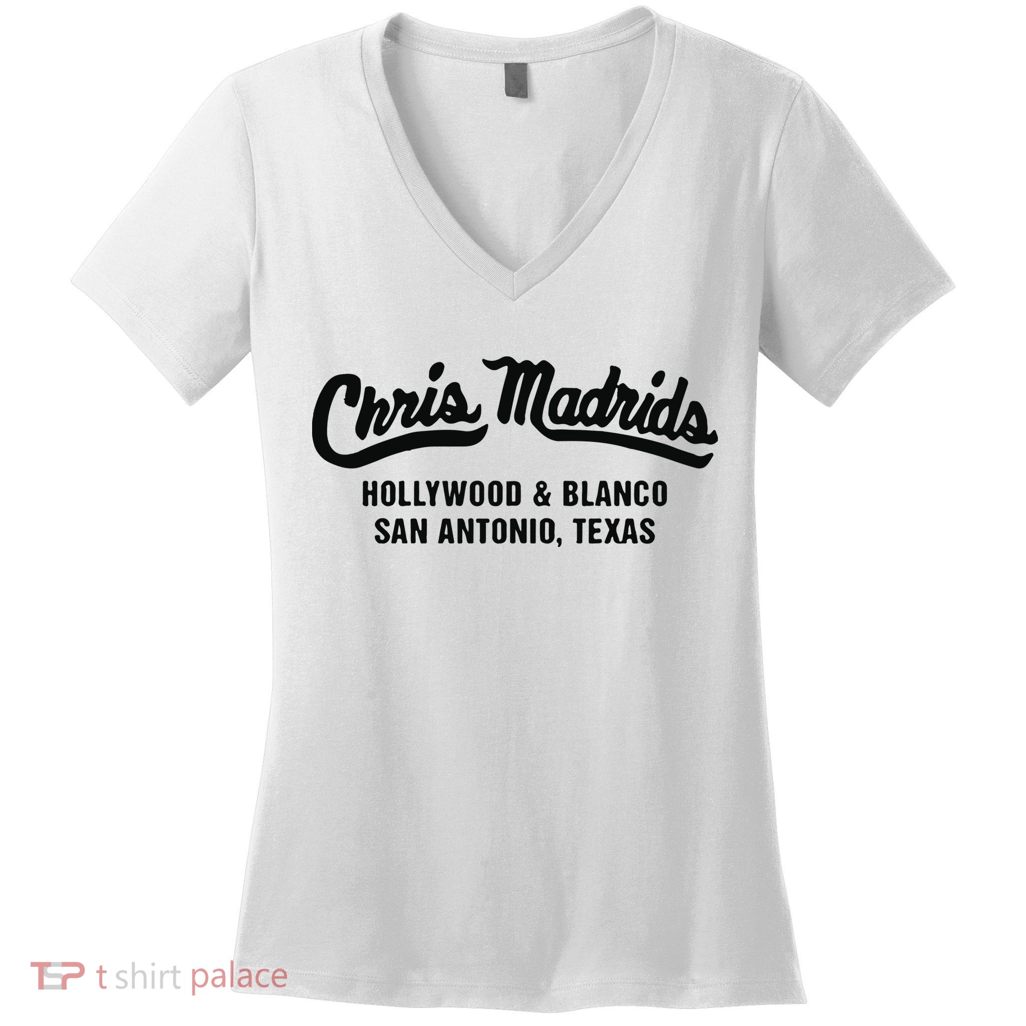 Chris Madrids Hollywood And Blanco San Antonio Texas Women's V-Neck T-Shirt