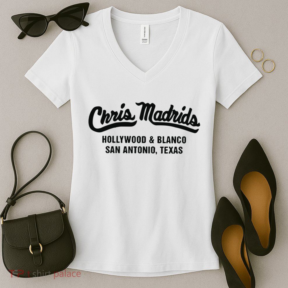 Chris Madrids Hollywood And Blanco San Antonio Texas Women's V-Neck T-Shirt
