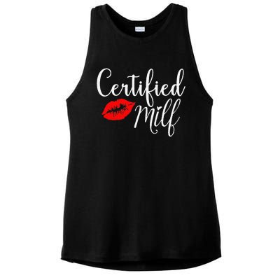 Certified MILFs Humor Funny Gift Idea For New Hottest Mom Ladies PosiCharge Tri-Blend Wicking Tank