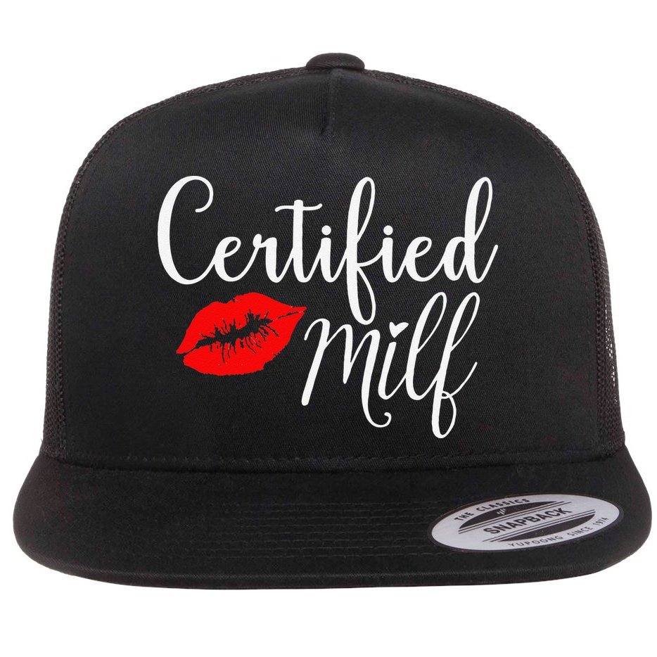 Certified MILFs Humor Funny Gift Idea For New Hottest Mom Flat Bill Trucker Hat