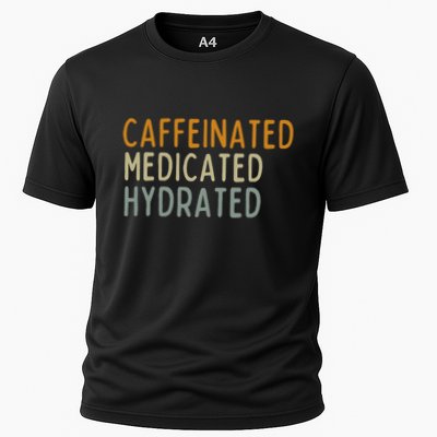 Caffeinated Medicated Hydrated Funny Saying Nurse Teacher Performance Shirt