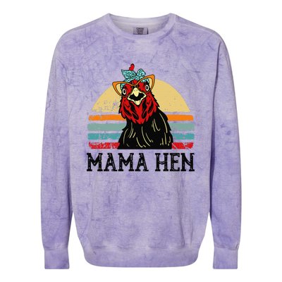 Chickenshirt Mama Hen Mother Day Gift Funny Farm Mom Women Colorblast Crewneck Sweatshirt