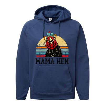 Chickenshirt Mama Hen Mother Day Gift Funny Farm Mom Women Performance Fleece Hoodie