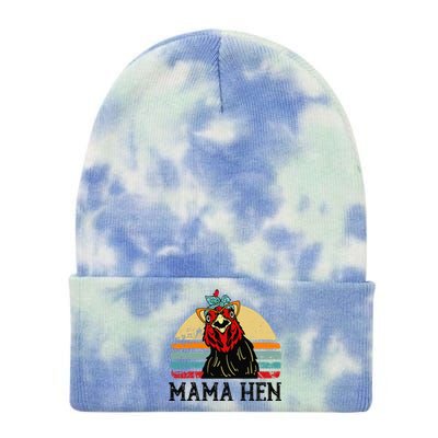 Chickenshirt Mama Hen Mother Day Gift Funny Farm Mom Women Tie Dye 12in Knit Beanie