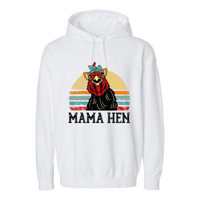 Chickenshirt Mama Hen Mother Day Gift Funny Farm Mom Women Garment-Dyed Fleece Hoodie