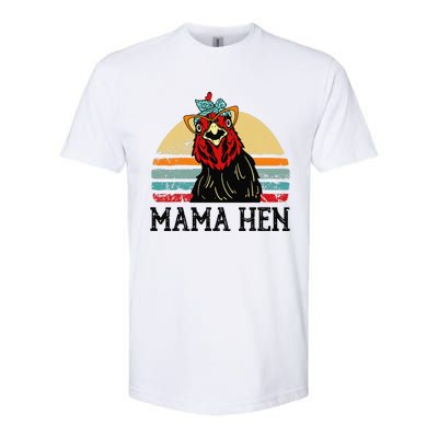 Chickenshirt Mama Hen Mother Day Gift Funny Farm Mom Women Softstyle CVC T-Shirt