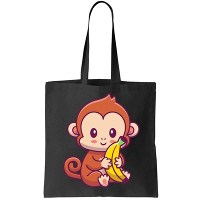 Cute Monkey Holding Banana Cartoon Bag