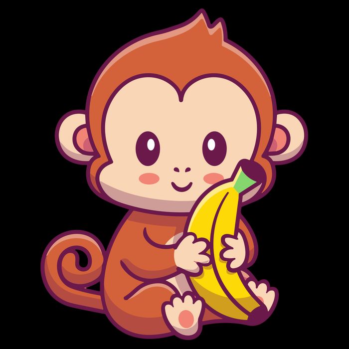 Cute Monkey Holding Banana Cartoon Bag