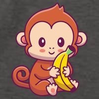 Cute Monkey Holding Banana Cartoon Vector Backpack