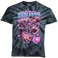 Cute Moodeng Hippo The Famous Baby Pigmy Moodeng Gift Kids Tie-Dye T-Shirt