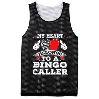 Cool My Heart Belongs To A Bingo Caller Valentines Day Heart Mesh Reversible Basketball Jersey Tank