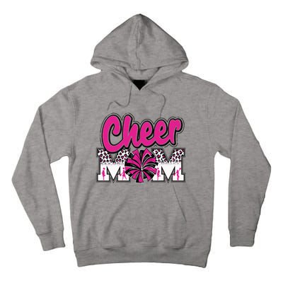 Cheer Mom Hot Pink Black Leopard Letters Cheer Pom Poms Tall Hoodie