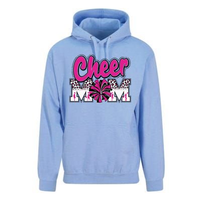 Cheer Mom Hot Pink Black Leopard Letters Cheer Pom Poms Unisex Surf Hoodie