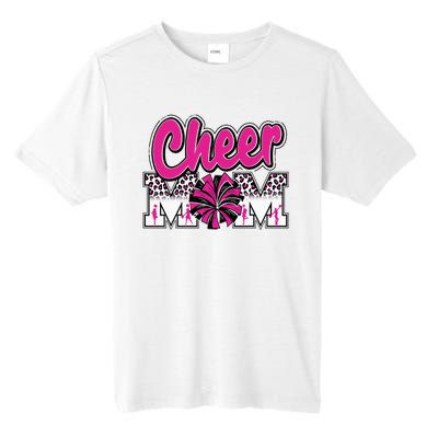 Cheer Mom Hot Pink Black Leopard Letters Cheer Pom Poms Tall Fusion ChromaSoft Performance T-Shirt