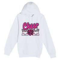 Cheer Mom Hot Pink Black Leopard Letters Cheer Pom Poms Premium Pullover Hoodie