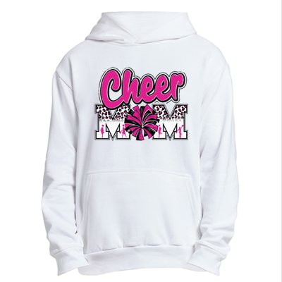 Cheer Mom Hot Pink Black Leopard Letters Cheer Pom Poms Urban Pullover Hoodie