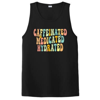 Caffeinated Medicated Hydrated Funny Saying Nurse Teacher PosiCharge Competitor Tank