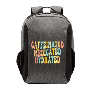 Caffeinated Medicated Hydrated Saying Nurse Teacher Vector Backpack