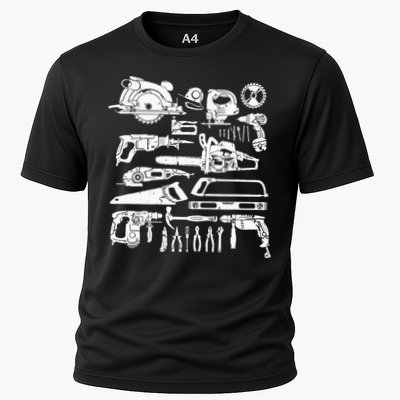 Carpenter Mechanic Hand Power Tool Saw Handyman Woodworker Performance Shirt