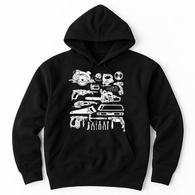 Carpenter Mechanic Hand Power Tool Saw Handyman Woodworker Hoodie