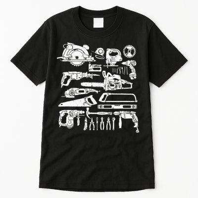 Carpenter Mechanic Hand Power Tool Saw Handyman Woodworker Tall T-Shirt