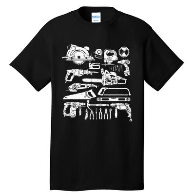 Carpenter Mechanic Hand Power Tool Saw Handyman Woodworker Tall T-Shirt