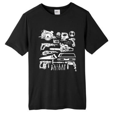 Carpenter Mechanic Hand Power Tool Saw Handyman Woodworker Tall Fusion ChromaSoft Performance T-Shirt